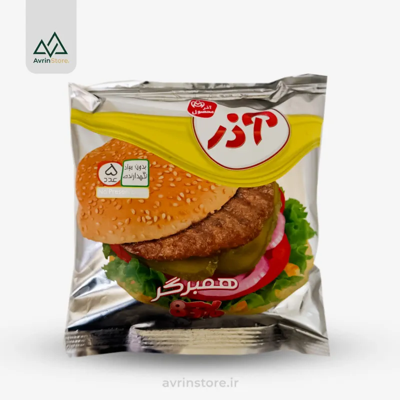 Azarmahsoul-85-Percent-Meat-Hamburger-500gr همبرگر ممتاز 85% 500 گرمی اذر محصول - تصویر 1