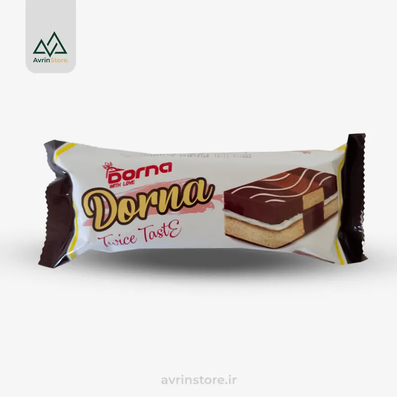 Dorna-twice-taste-with-vanilla-cream-cake کیک اسفنجی لایه ای دورنگ وانیلی درنا - Image 1