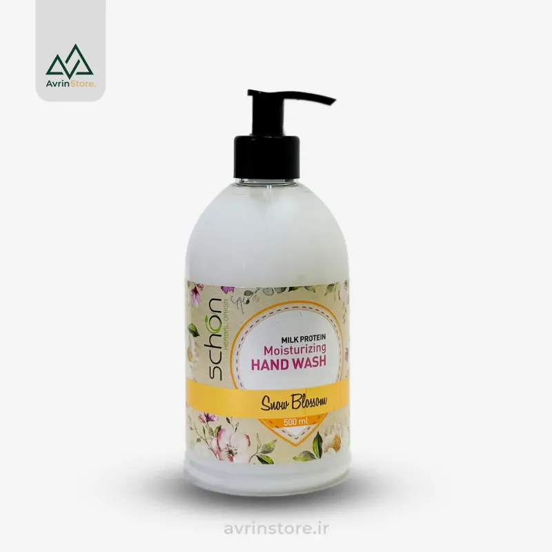 Schon-hand-wash-moistrizer-snow-blossom-500ml مایع دستشویی کرمی سفید شون - Image 1
